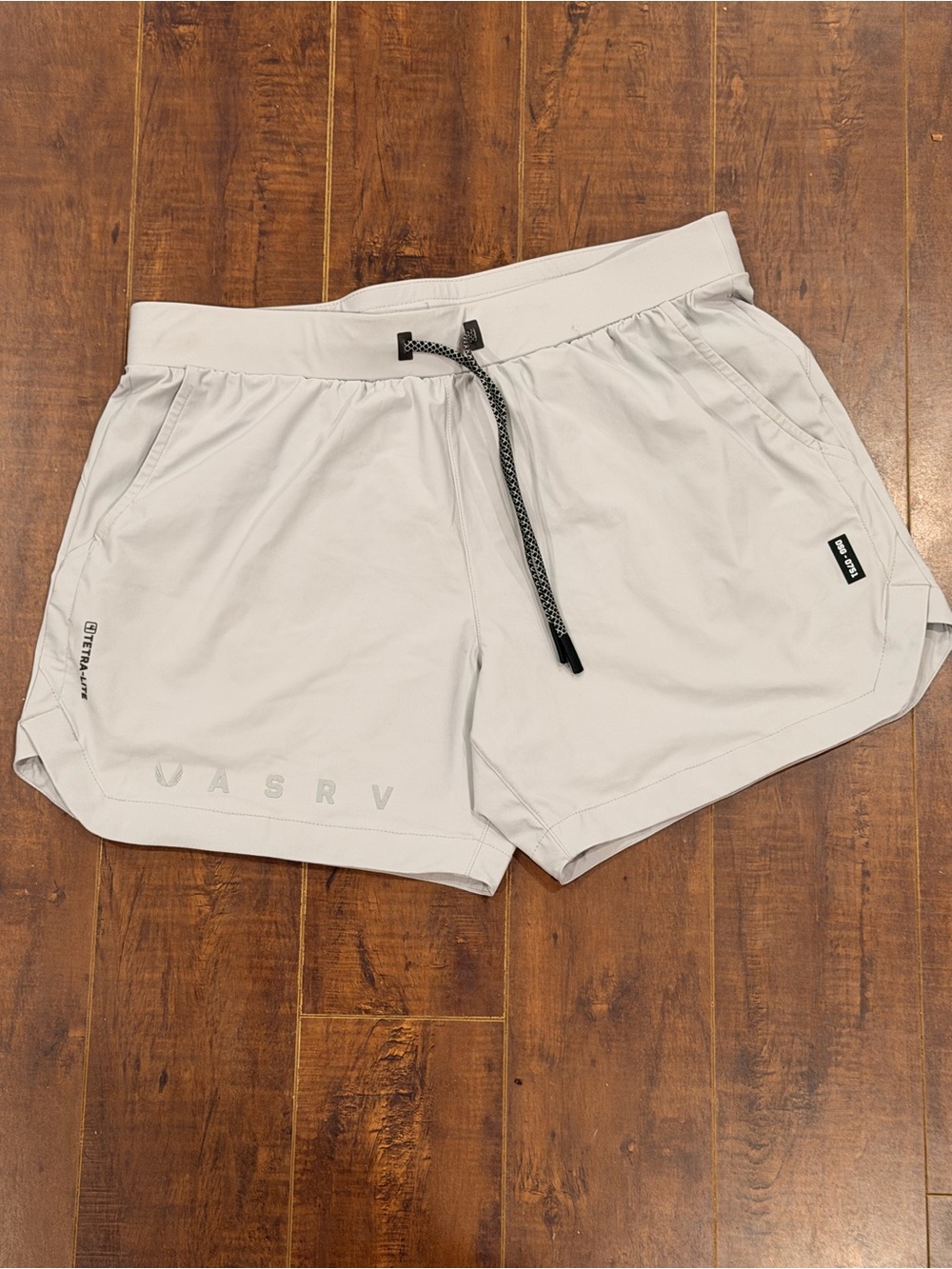 ASRV Men's Light Gray Athletic Shorts with Drawstring